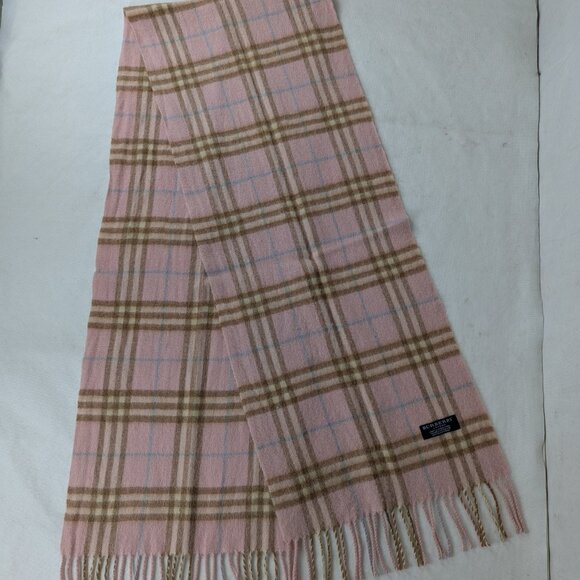 Burberry Accessories - Burberry Lambswool Scarf Pink Unisex | Iconic Check Pattern | Quick Dispatch